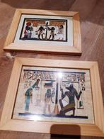 Lot : 2 petits cadres décor égyptien - 23 X 29 cm, Ophalen of Verzenden