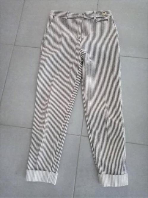 Zara : nieuw grijs wit strepen afslankende lange broek , S, Kleding | Dames, Broeken en Pantalons, Nieuw, Maat 36 (S), Grijs, Lang
