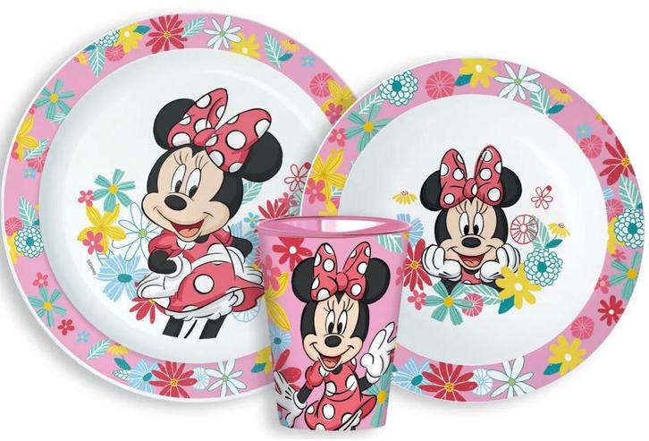 Minnie Mouse Kinderservies met Beker - Magnetron Eetsetje, Kinderen en Baby's, Overige Kinderen en Baby's, Nieuw, Ophalen of Verzenden