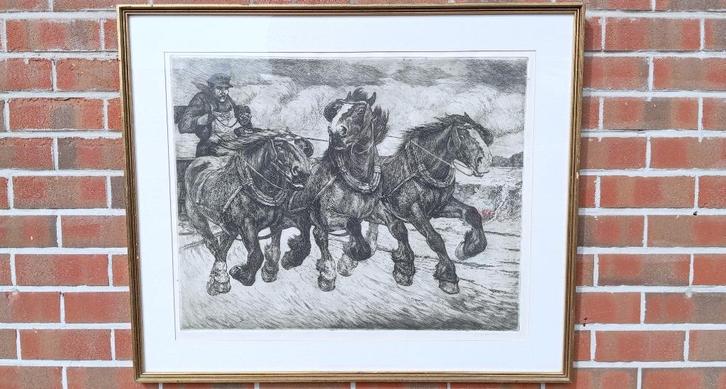 eerste proefdruk ets CONSTANT EUGENE DE BUSSCHERE, Antiek en Kunst, Kunst | Etsen en Gravures, Ophalen