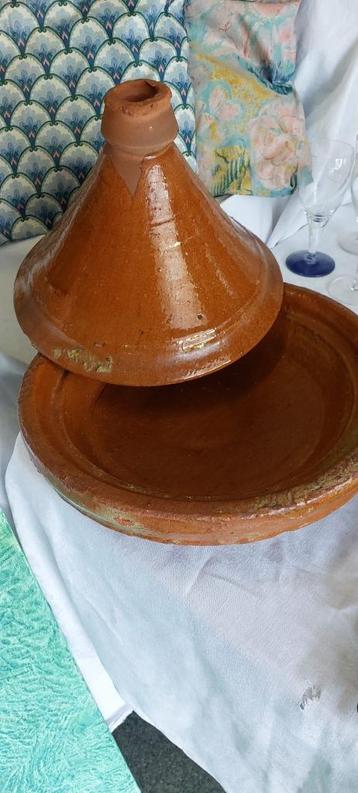 Tajine marocain en poterie rouge, Plaque céramique, Enlèvement, Utilisé, Autres types