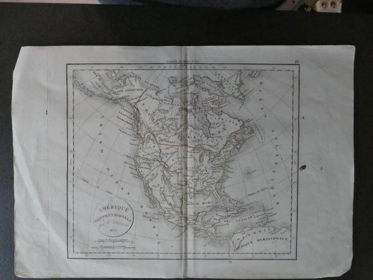6 antieke kaarten Noord- en Zuid-Amerika  - 18de-19de eeuw, Boeken, Atlassen en Landkaarten, Ophalen of Verzenden