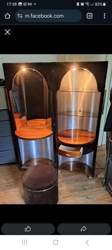 Vintage kaptafel van cilyndrisch bont uit de jaren 70, Antiek en Kunst, Antiek | Glaswerk en Kristal, Ophalen