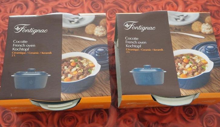 Set van 2 x Fontignac 2L Ovenschotel, Huis en Inrichting, Keuken | Potten en Pannen, Nieuw, Overige typen, Overige materialen