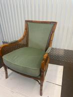 Stijlvolle fauteuil met rotan elementen comfortabel elegant, Ophalen, Gebruikt, Minder dan 75 cm, Riet of Rotan
