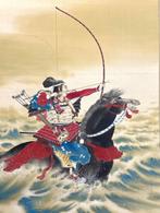 Samurai te paard, Antiek en Kunst, Kunst | Schilderijen | Klassiek, Ophalen of Verzenden