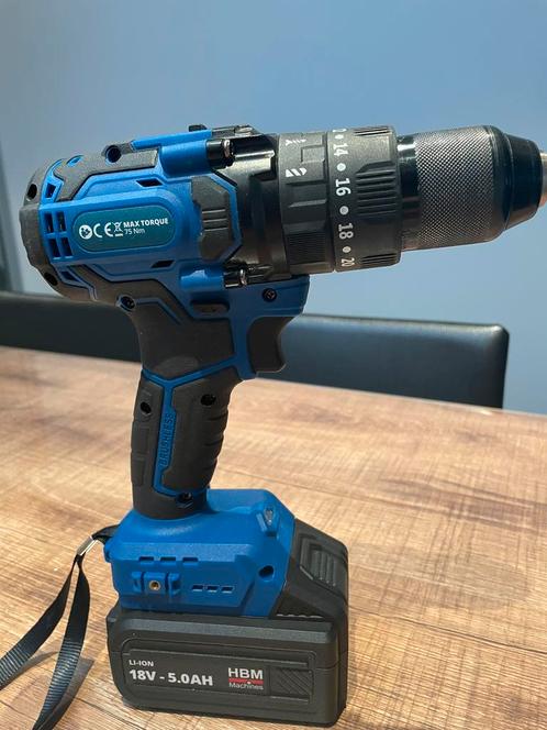 accu boormachine met klopfunctie 18 Volt + accu., Doe-het-zelf en Bouw, Gereedschapskisten, Zo goed als nieuw, Ophalen of Verzenden