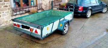 Grande remorque simple essieu 750kg, Enlèvement, Utilisé
