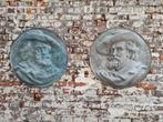 2 Médaillons géants patinés repoussé Rubens - château dec, Antiquités & Art, Enlèvement ou Envoi