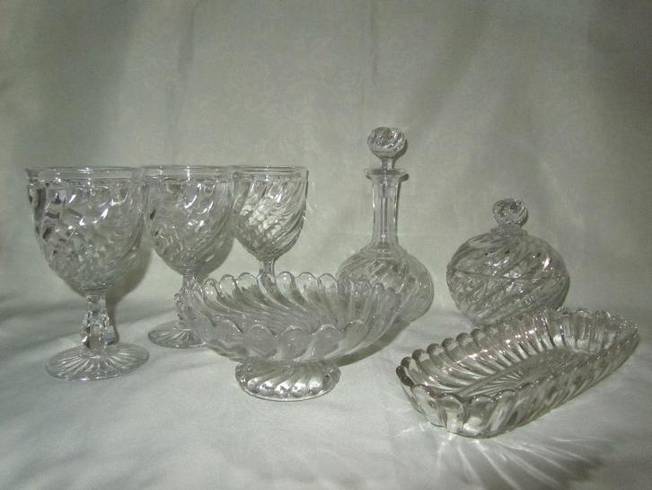 Baccarat-kristal: set van 7 „Bamboo Tors”!, Antiek en Kunst, Antiek | Glaswerk en Kristal, Ophalen of Verzenden