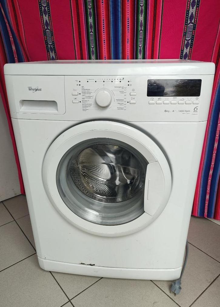 Whirlpool wasmachine 6sense, Elektronische apparatuur, Wasmachines, Gebruikt, Voorlader, 6 tot 8 kg, 85 tot 90 cm, 1200 tot 1600 toeren