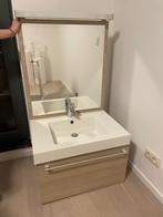 Verkoop van wastafel en spiegel in uitstekende staat., Huis en Inrichting, Badkamer | Badkamermeubels, Ophalen, Gebruikt, 50 tot 100 cm