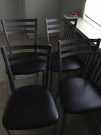 4 keukenstoelen, Huis en Inrichting, Stoelen, Ophalen, Gebruikt, Zwart, Vier