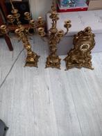 2 kandelaars met klok, Antiek en Kunst, Ophalen of Verzenden