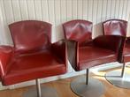 Italiaanse design stoelen in kernleder FRAG Italia, Ophalen of Verzenden, Grijs, Metaal