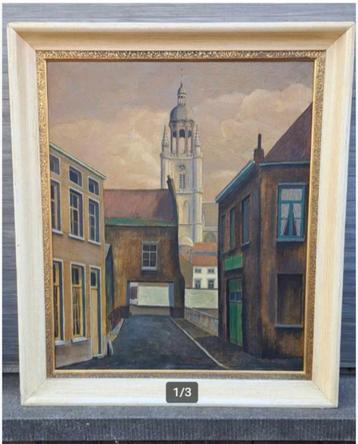 huile sur toile halle signe DE PAUW CHR beschikbaar voor biedingen