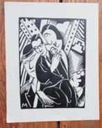 Stadsleven jaren twintig lino anoniem genre Frans Masereel, Antiek en Kunst, Kunst | Etsen en Gravures, Ophalen of Verzenden