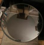Salontafel (rond) met glazen blad/kleur zwart, Ophalen, Zo goed als nieuw, Rond