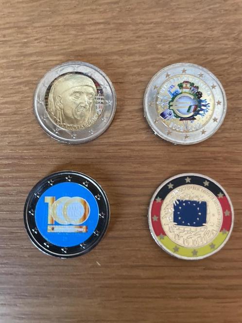 Gekleurde 2 euromunten, Postzegels en Munten, Munten | Europa | Euromunten, Losse munt, 2 euro, Italië, Ophalen of Verzenden