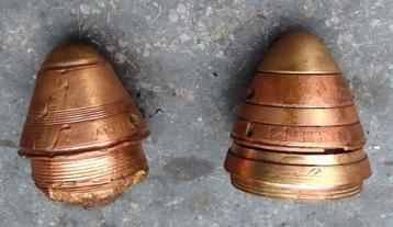 twee WW1 artillerie koppen beschikbaar voor biedingen