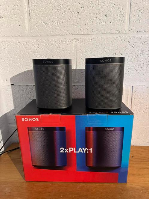 Paar Sonos Play:1 luidsprekers zwart – perfecte staat, Audio, Tv en Foto, Luidsprekerboxen, Zo goed als nieuw, Ophalen of Verzenden