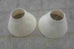 Abat-jours blancs dia. 20cm et 8cm  -  ht 12,5cm, Gebruikt, Wit, Rond, Ophalen of Verzenden