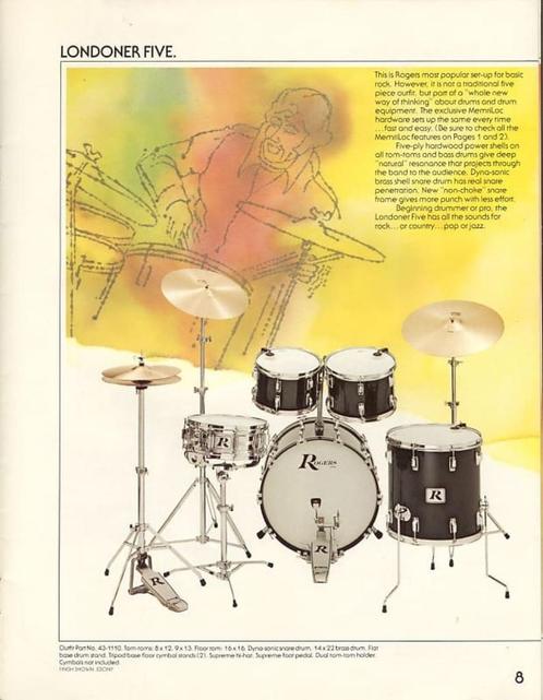 Rogers USA VINTAGE SEVENTIES drums; Londoner Five, (maple/bi, Muziek en Instrumenten, Drumstellen en Slagwerk, Gebruikt, Overige merken