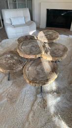 Versteend hout salontafel, Huis en Inrichting, Ophalen, Overige materialen, Vintage, Minder dan 50 cm