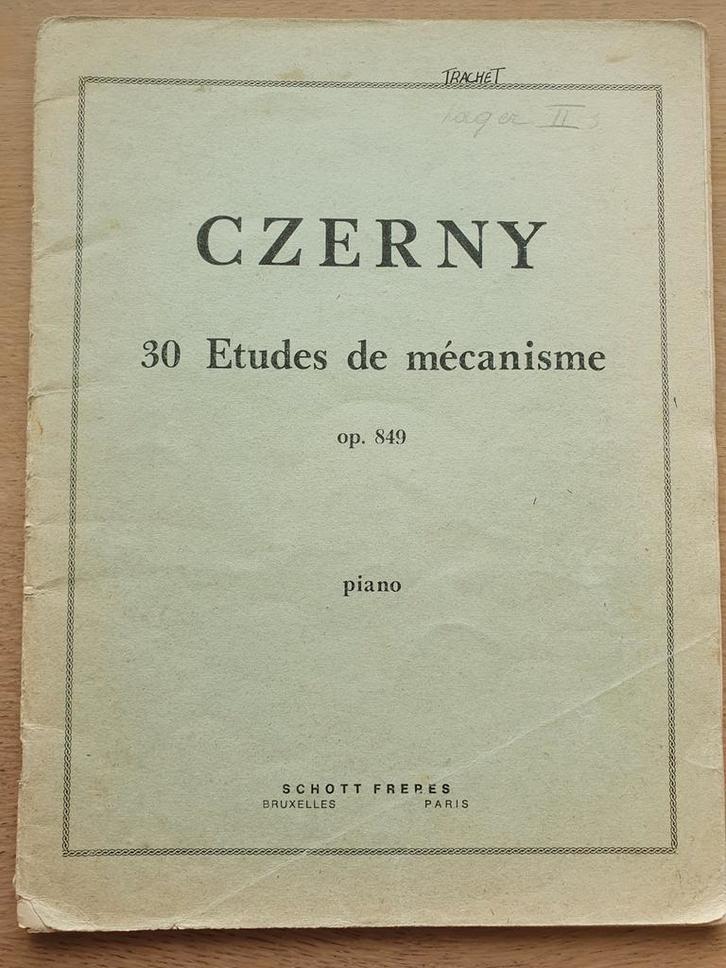 Czerny - 30 études de mecanisme (Op.849), Musique & Instruments, Partitions, Utilisé, Leçon ou Cours, Classique, Piano, Enlèvement ou Envoi