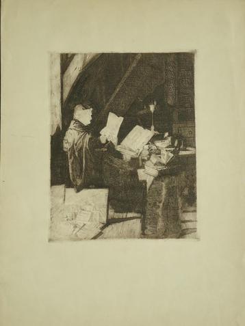 1888 Constant DE BRUYNE ets eauforte pointe sèche gravure beschikbaar voor biedingen