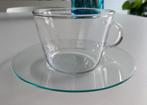 SET VAN 8 ELEGANTE GLAZEN KOFFIETASSEN MET BORDJE – NIEUW!, Enlèvement, Neuf, Verre, Tasse(s) et/ou soucoupe(s)