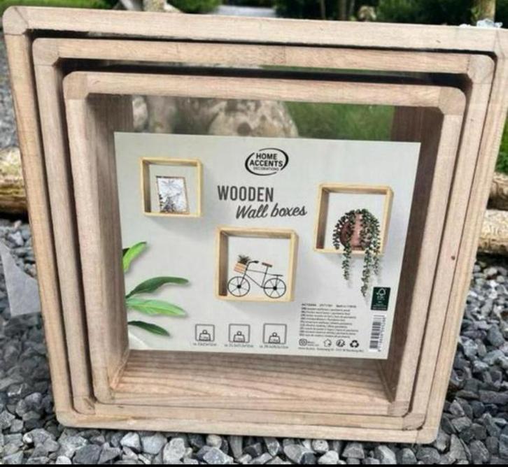 Set van 3 wandkubussen (verschillende maten), Huis en Inrichting, Woonaccessoires | Wanddecoraties, Ophalen