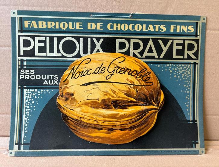 plaque FABRIQUE DE CHOCOLATS FINS  PLV Grenoble 1930, Collections, Marques & Objets publicitaires, Envoi