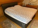 Bed met matras en topper, 160 cm, Gebruikt, Zwart, Ophalen
