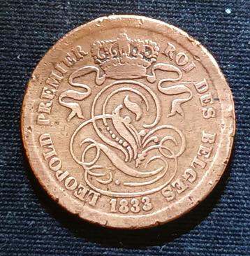 2 cent 1833 (brede listel) - Leopold I beschikbaar voor biedingen