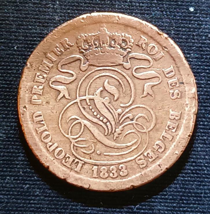 2 cent 1833 (brede listel) - Leopold I, Postzegels en Munten, Munten | België, Losse munt, Ophalen of Verzenden