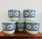 Delfts blauwe bloempotten, Tuin en Terras, Bloempotten, Ophalen, Gebruikt, Rond, Aardewerk