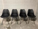 Set van 4 stoelen industriëel design, Huis en Inrichting, Stoelen, Ophalen, Gebruikt, Zwart, Vier