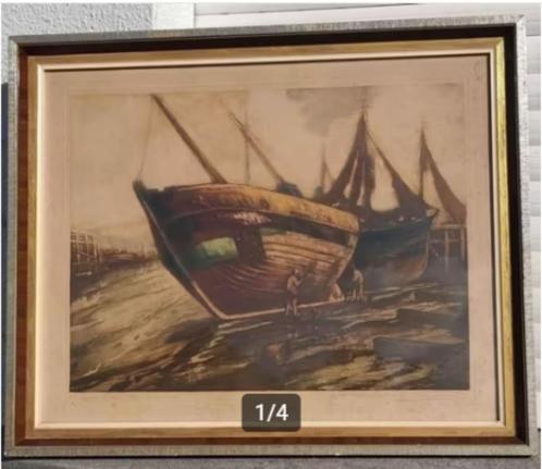 eau forte epreuve d artiste signe rene van de sande, Antiek en Kunst, Kunst | Etsen en Gravures, Ophalen of Verzenden