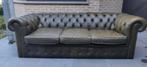 Superbe canapé Chesterfield 3 places VRAI CUIR pleine fleur, Enlèvement, Utilisé, Cuir