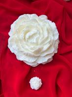XL Witte Rozen Geurkaars met Vanillegeur