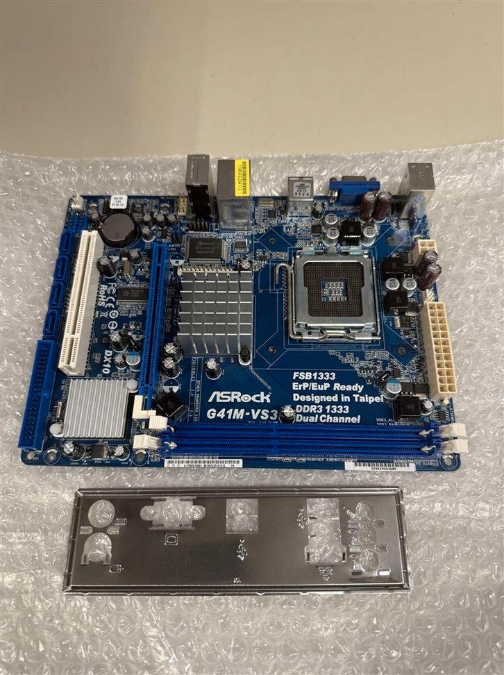 Moederbord - ASRock G41M-VS3 Socket LGA775 DDR3 Micro ATX, Computers en Software, Moederborden, Zo goed als nieuw, DDR3, Ophalen of Verzenden