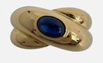 Authentieke gouden ring met saffier, Handtassen en Accessoires, Antieke sieraden, Ophalen of Verzenden, Goud, Ring, Met edelsteen