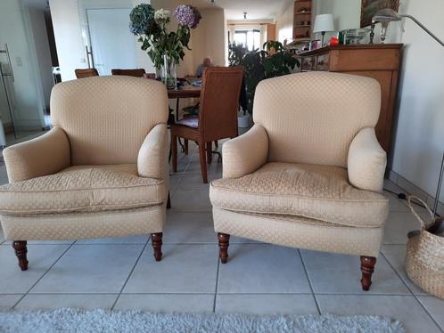 Zetel Engelse stijl, Huis en Inrichting, Fauteuils, Zo goed als nieuw, Hout, Stof, Ophalen