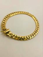 Brede 18 karaat gouden armband 21 cm lang, Handtassen en Accessoires, Armbanden, Goud, Goud, Ophalen of Verzenden