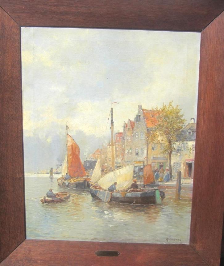 "Terugkeer naar de haven" - Karl Wagner, Antiek en Kunst, Kunst | Schilderijen | Klassiek, Ophalen