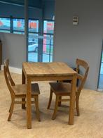 Teak Tafel en stoelen, Huis en Inrichting, Tafels | Eettafels, Ophalen, 50 tot 100 cm, Tot twee personen, 50 tot 100 cm