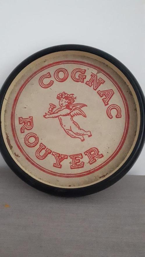 Vintage Franse dobbelsteenbak dienblad plateau cognac ROUYER, Verzamelen, Merken en Reclamevoorwerpen, Gebruikt, Gebruiksvoorwerp