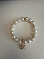 Armband parels en zeester wit-goud, Handtassen en Accessoires, Armbanden, Ophalen of Verzenden, Wit, Goud