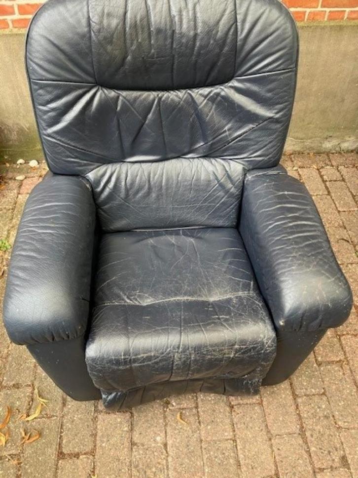 lederen relaxzetels, Huis en Inrichting, Zetels | Zetels en Chaises Longues, Gebruikt, Eenpersoons, Minder dan 150 cm, 75 tot 100 cm